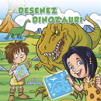 Timp liber - Desenez dinozauri. Carte cu sabloane