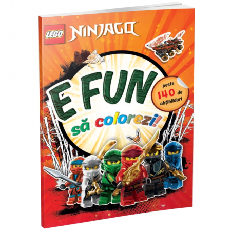 Cărți pentru copii - E fun sa colorezi! Ninjago. Carte de colorat cu abtibilduri