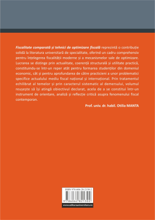 Fiscalitate comparată și tehnici de optimizare fiscală (Ediţie adăugită, actualizată şi îmbunătăţită) [1]