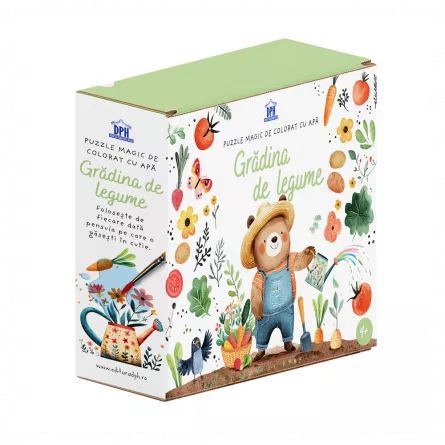 Timp liber - Gradina de legume. Puzzle magic de colorat cu apa
