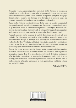 Gramatica în context. Modalitate de dezvoltare a competenţelor de comunicare. Didactica limbii  franceze [1]