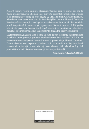 Introduction to the study of the history of the Romanian Orthodox Church [1]