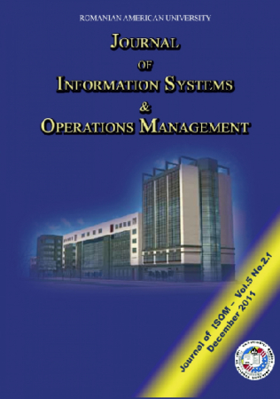 Publicații științifice - Journal of Information Systems & Operations Management, vol. 5, No. 2.1, December 2011