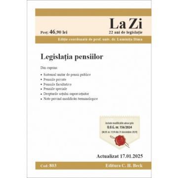 Legal and administrative sciences - Pension legislation. Code 803. Updated on 17.01.2025 - Luminita Dima