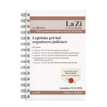 Codes / Legislation - Legislation on judicial organization. Code 815. Updated on 31.01.2026 - Ed. coord. by: Paul Pop