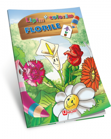 Books for children - We glue and color. flowers
