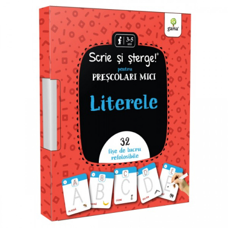 Cartea pentru școală - Literele. Scrie si sterge! Fise de lucru refolosibile pentru prescolari mici 3-5 ani