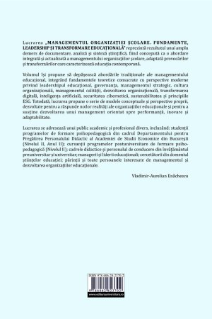 Managementul organizaţiei şcolare, Fundamente, leadership şi transformare educaţională [1]