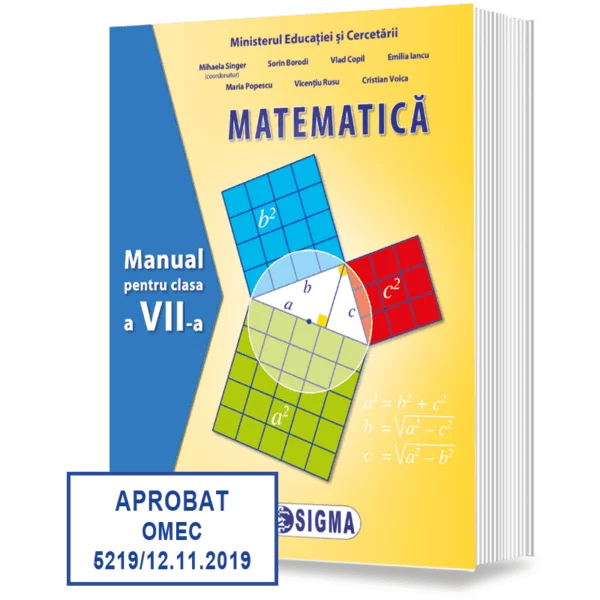 Cartea pentru școală - Matematica. Manual pentru clasa a VII-a  2022 - Mihaela Singer, Sorin Borodi, Vlad Copil, Emilia Iancu, Maria Popescu, Vicentiu Rusu, Cristian Voica