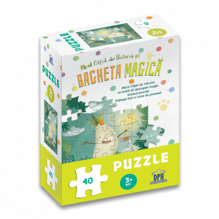 Cărți pentru copii - Micul catel de usturoi si bagheta magica. Puzzle. 40 de piese - Lavinia Trifan