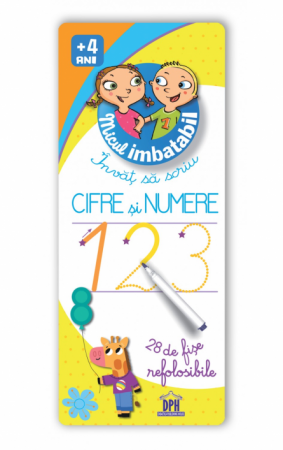 School book - The unbeatable little one. I'm learning to write. Figures and numbers. 28 reusable sheets. 4 years+