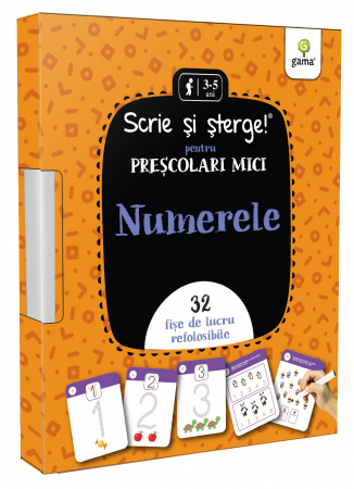 School book - The numbers. Write and delete! Reusable worksheets for small preschoolers 3-5 years