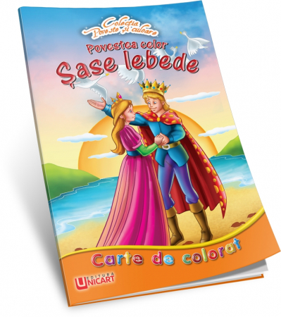 Cărți pentru copii - Povestea celor sase lebede. Carte de colorat