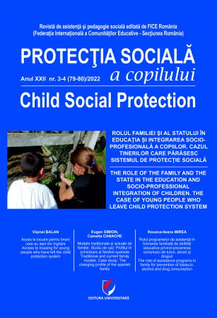 Publicații științifice - Protectia sociala a copilului. Anul XXII, nr. 3-4 (79-80)/2022