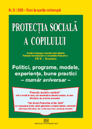 Publicații științifice - Protectia sociala a copilului - Nr. 31/2008
