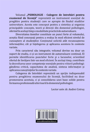Psychology. Collection of questions for the bachelor's exam [1]