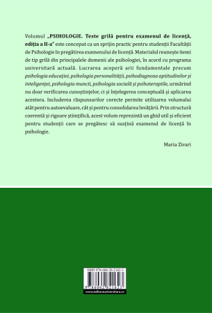 Psihologie. Teste grilă pentru licenţă, ed. a II-a [1]
