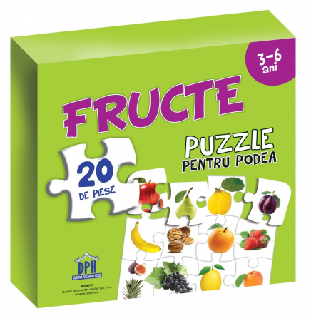 Timp liber - Fructe. Puzzle pentru podea. 20 de piese. 3-6 ani