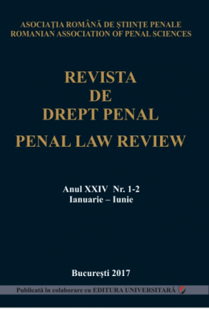 Publicații științifice - Revista de Drept Penal, anul XXIII, nr. 1-2, ianuarie-iunie 2017