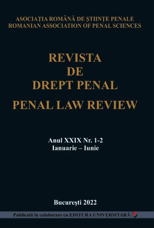 Scientific journals - Penal Law Review, vol. XXIX, Issue 1-2, January-June 2022