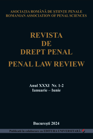 Scientific journals - Penal Law Review, vol. XXXI, Issue 1-2, January-June 2024