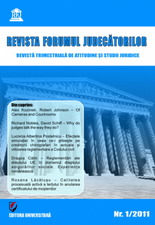 Revista Forumul Judecatorilor - Revista Forumul Judecatorilor - Nr. 1/2011