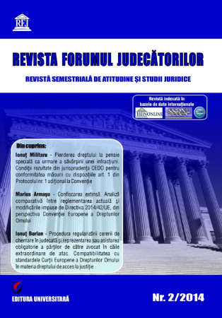 Revista Forumul Judecatorilor - Revista Forumul Judecatorilor - nr. 2/2014
