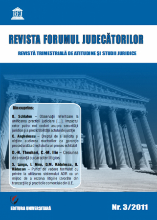 Publicații științifice - Revista Forumul Judecatorilor - nr. 3/2011