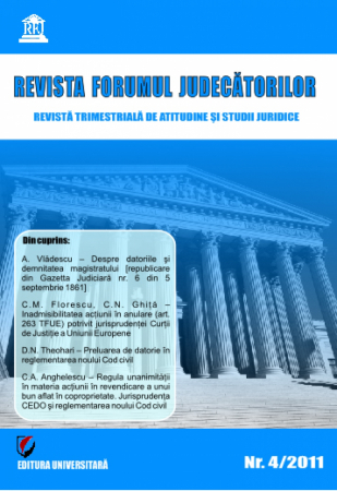 Revista Forumul Judecatorilor - Revista Forumul Judecatorilor - nr. 4/2011