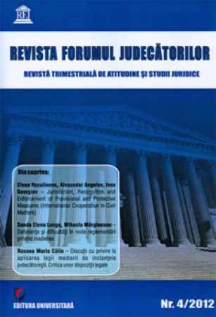 Revista Forumul Judecatorilor - Revista Forumul Judecătorilor - nr. 4/2012