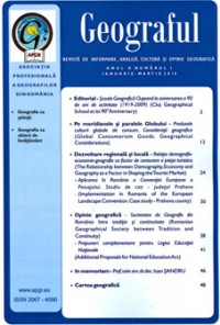 Publicații științifice - Revista Geograful - Anul II - Nr. 1 - Ianuarie - Martie 2010