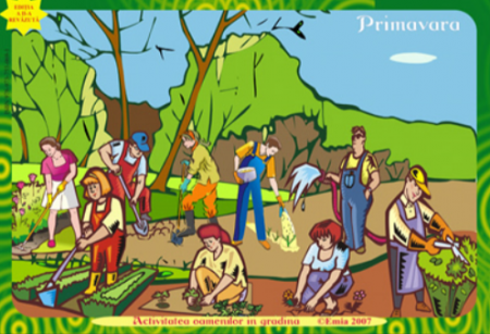 Preuniversitaria - Spring. The activity of people in the orchard, in the field, in the garden and the migration of birds. Second edition, revised - Maria Gramescu, Florica Bercea