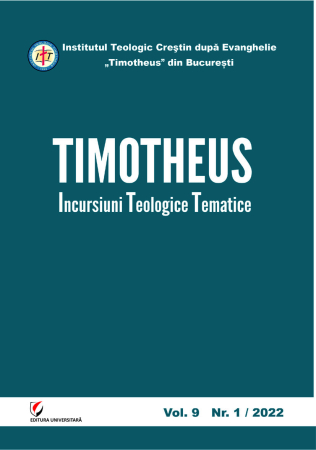 Scientific journals - Timotheus. Thematic Theological Incursions, Vol. 9, Nr. 1/2022