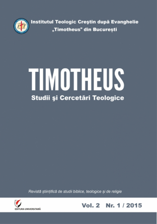 Publicații științifice - Timotheus. Studii si Cercetari Teologice. Vol. 2, Nr. 1/2015