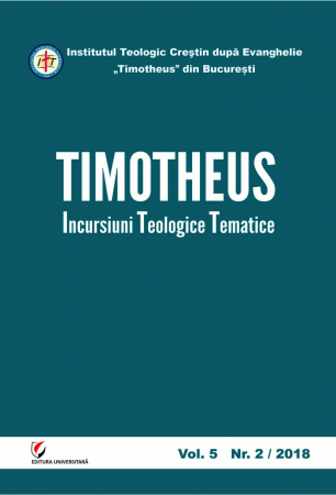 Publicații științifice - TIMOTHEUS. Incursiuni teologice tematice. Vol. 5, Nr. 2/2018