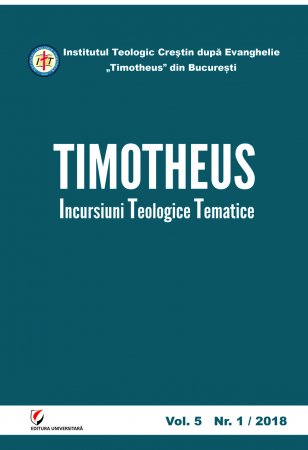 Publicații științifice - TIMOTHEUS. Incursiuni teologice tematice. Vol. 5, Nr. 1/2018