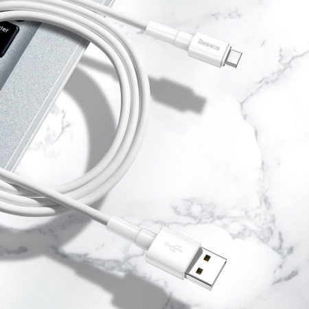 Cablu USB Baseus Mini micro USB 2.4A 1m (Alb) [1]