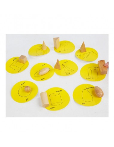 20 CORPURI GEOMETRICE DIN LEMN MASIV - set in stil Montessori [3]