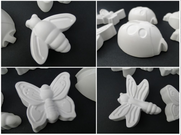 Figurine din ipsos insecte - set libelula , buburuza , albinuta , fluture [3]