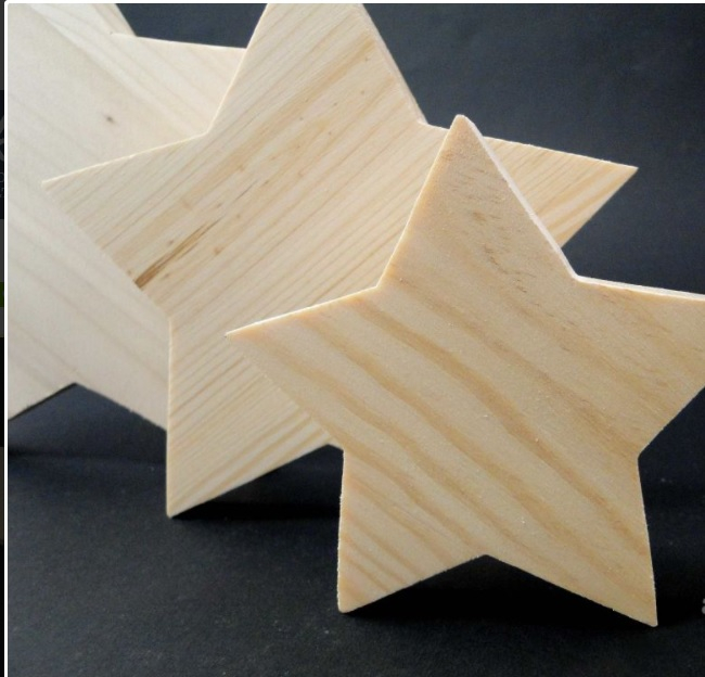 Forma stea din lemn - set de stele [4]