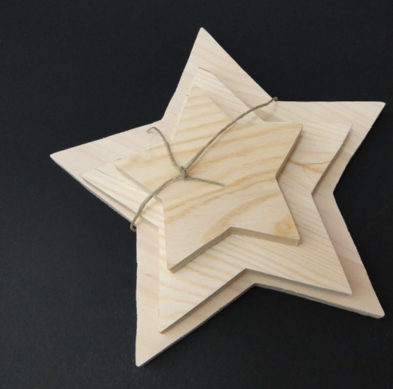 Forma stea din lemn - set de stele [3]