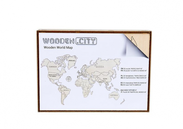 Harta lumii puzzle 3D de perete (M) - Wooden City [5]