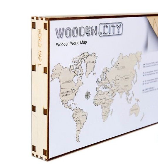Harta lumii puzzle 3D de perete (L) - Wooden City [3]
