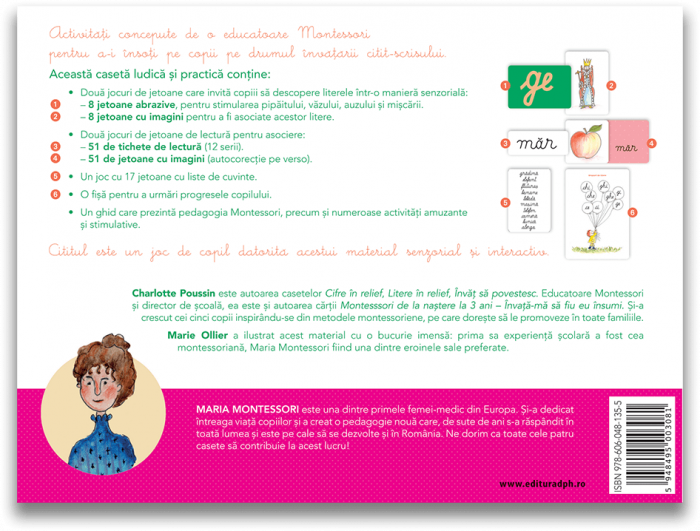 Invat sa citesc cu Montessori: 84 de Jetoane si 51 de tichete de lectura pentru a invata sa citesti foarte usor [2]