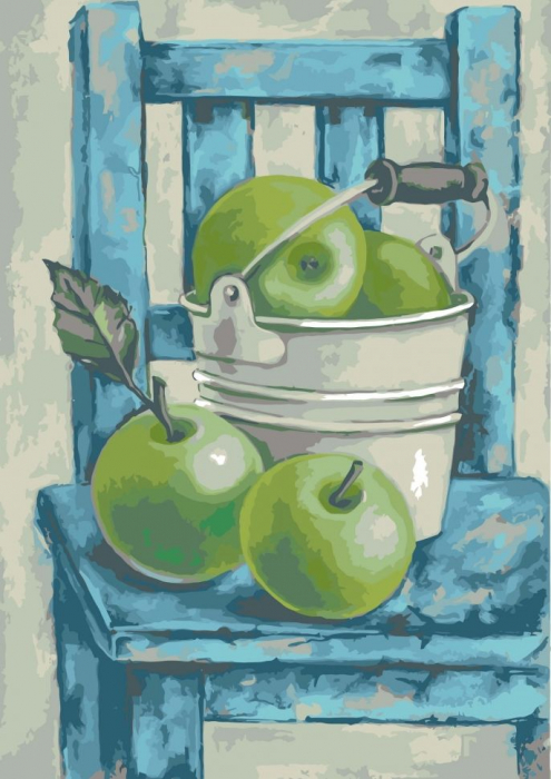Pictură pe numere 40x50cm - Still Life with Green Apples [1]