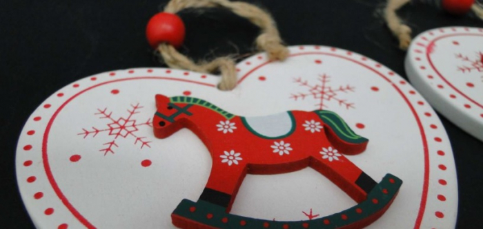 Ornament de Craciun - inimioare 9cm set /2buc [2]