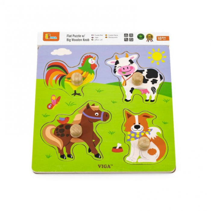 Puzzle cu manere - animale de la ferma Viga [4]