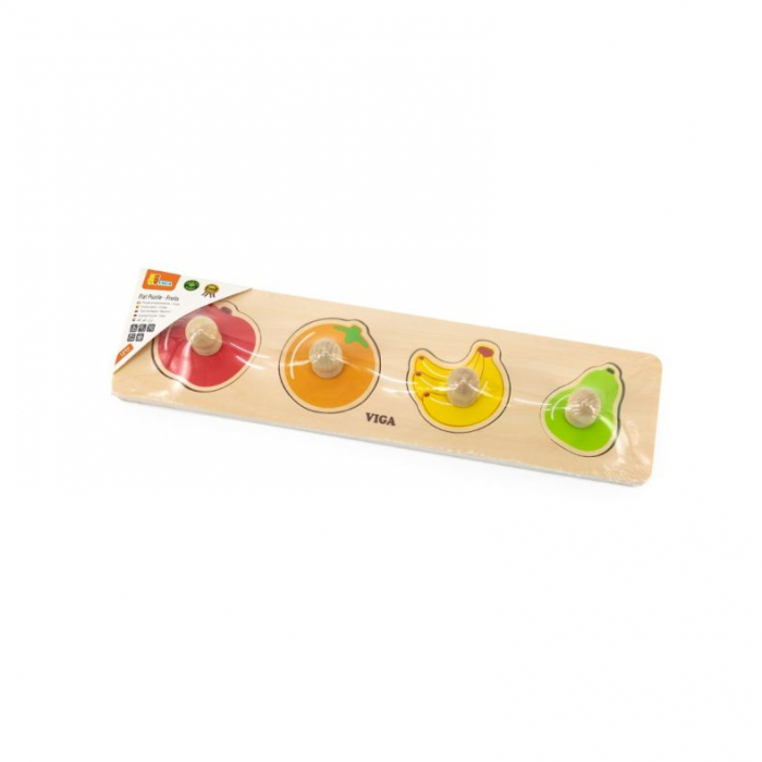 Puzzle in stil Montessori cu maner - fructe - Viga [2]