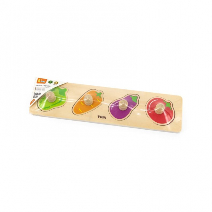 Puzzle in stil Montessori cu maner - legume - Viga [3]