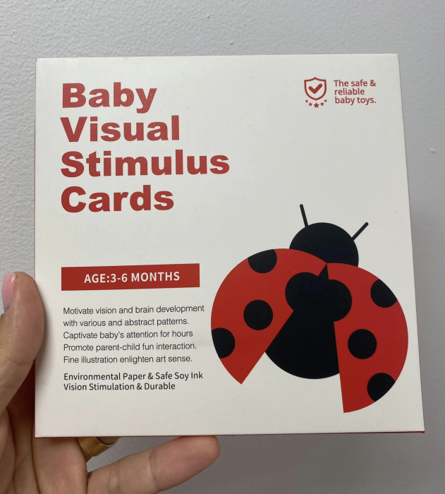 Set 16 carduri stimulare vizuala bebe 3 - 6 luni, cartonase cu imagini alb,negru si rosu [2]